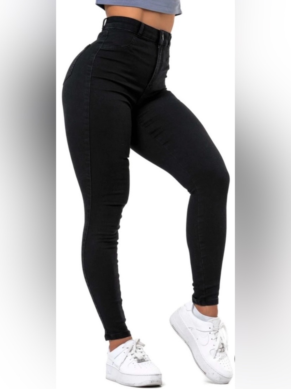 Fit Jeans - High-Waist Black Skinny Jeans - Size M